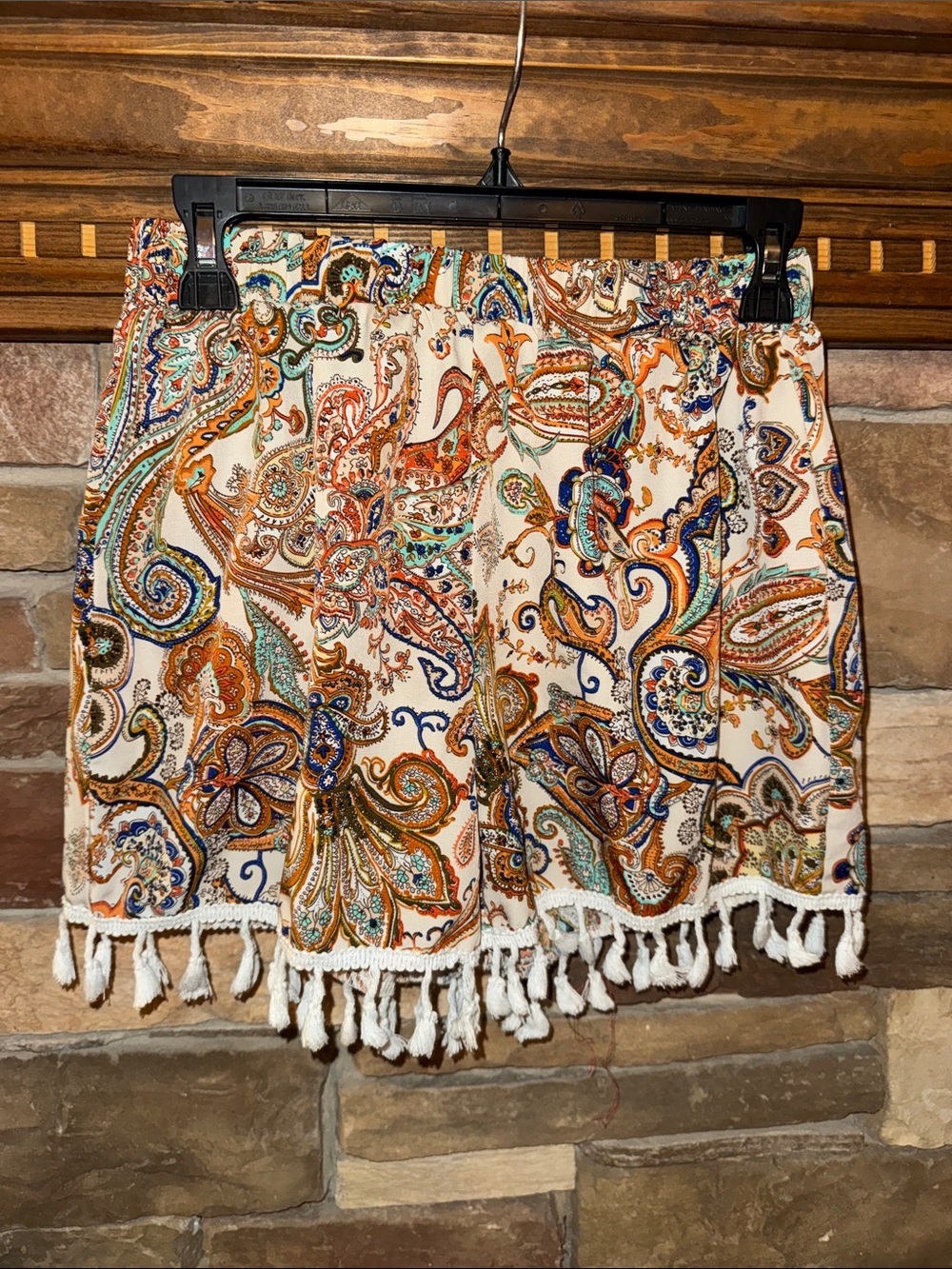 Paisley Tassel-Hem Women’s Shorts